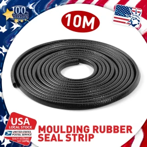 U-Shape 2Pcs 10m Car Door Guard Molding Trim Rubber Edge Strip Seal Protector