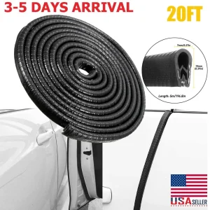 20Ft Black U Shape Rubber Seal Car Door Edge Guard Molding Trim Protectors Strip
