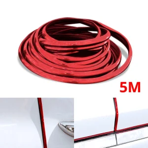 5M Red Seal Strip Car Door U Shape Protector Edge Anti-collision Sticker Trim